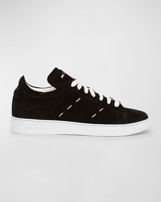 スニーカー KITON Men Sneakers DSSFITSN008090104K N0080901 WHITE Other Designers Kiton Men's White Cotton Low Top Sneakers