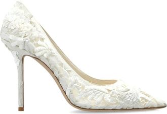 Jimmy Choo London Love 100 Schoenen met Hak - Dames - Pumps - Wit - 37 1/2 EU - Satijn - Schoenen