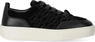 Emporio Armani Monogram Velvet Sneaker - Dames - Sneakers - Zwart - 36 EU - Katoen - Schoenen