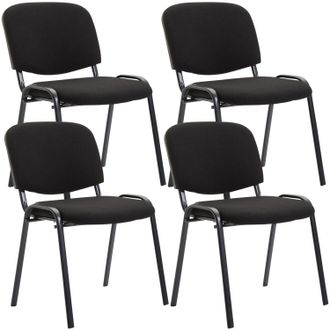 Clp Clp - Set De 4 Sillas De Reuniones Ken En Tela Negro