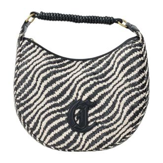 Just Cavalli Handbags, female, Black, ONE SIZE, Rafia Beige Shopper Bag