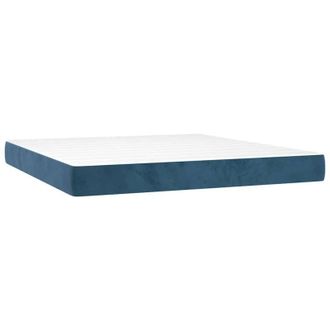 vidaXL Colch&oacute;n Muelles Ensacados Terciopelo Azul Oscuro 160x220x20 Cm Vidaxl