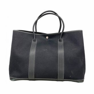 Herm&egrave;s Black Toile Officier Tote Bag (Pre-Owned)