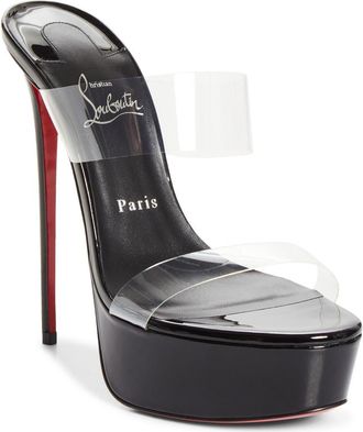 Christian Louboutin Just Nothing Alta Platform Sandal in Black/Lin Black at Nordstrom, Size 10.5Us