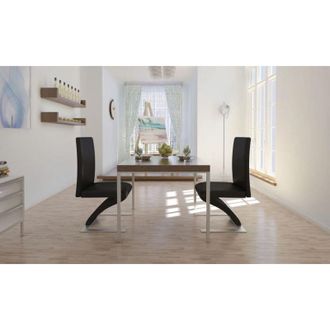 vidaXL Vidaxl - Sillas de comedor 2 unidades cuero sintético negro