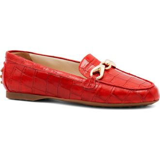 Amalfi By Rangoni Decano Croc Embossed Loafer in Rosso Cocco Bengali at Nordstrom, Size 9.5