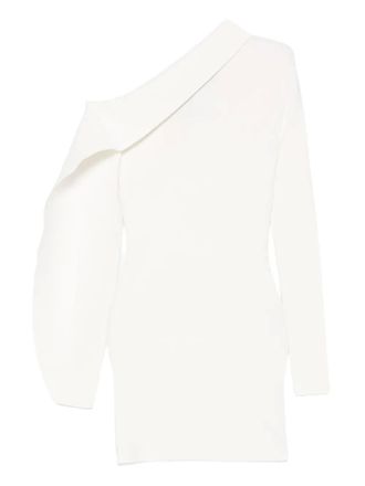 DAVID KOMA asymmetric mini dress - White