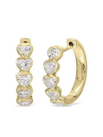 Anita Ko 18K yellow gold small Heart Diamond hoop earrings - women - 18kt Yellow Gold/Diamond - S