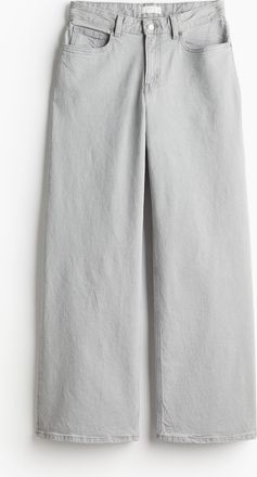 H&M Wide Regular Jeans - Hellgrau