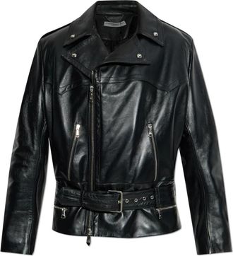 Alessandra Rich Leren jas - Dames - Leren en Su&egrave;de Jassen - Zwart - 2XS - Leer - Jassen