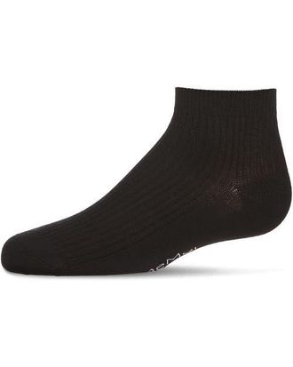 MeMoi Thin Ribbed Kids Anklet Sock in Black at Nordstrom, Size 6-12M