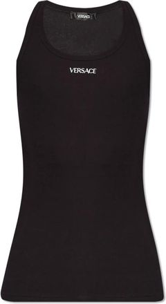 Versace Tops, Heren, Zwart, M, Katoen, Mouwloos T-shirt