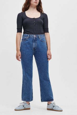 Ganni Blue Betzy Cropped Jeans - Size 26W/32L Cotton