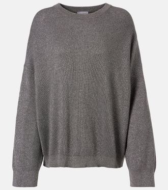 Brunello Cucinelli Cotton-blend lamé sweater