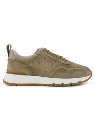 Giorgio sneakers laag Giorgio suede met witte zool khaki