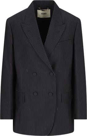 Fendi Pinstripe Flap-pocket Blazer