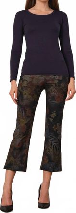 Avenue Montaigne Leo Flare Cut Pants In Floral Leaf