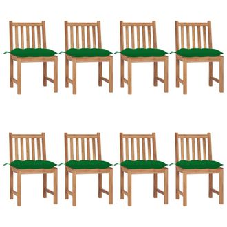 vidaXL Sillas De Jard&iacute;n 8 Unidades Madera Maciza De Teca Con Cojines Vidaxl