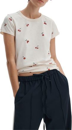 Rag & Bone Cherry Print Cotton Graphic T-Shirt in White Multi at Nordstrom, Size X-Small