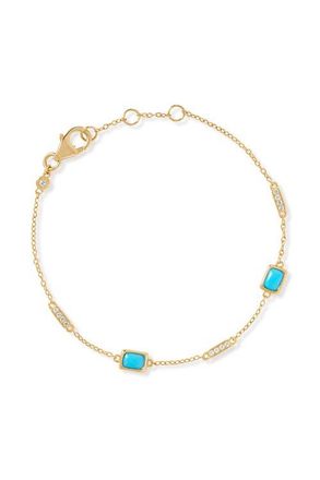Astley Clarke Gold Aurora Ridge Green Chalcedony Station Bracelet at Nordstrom