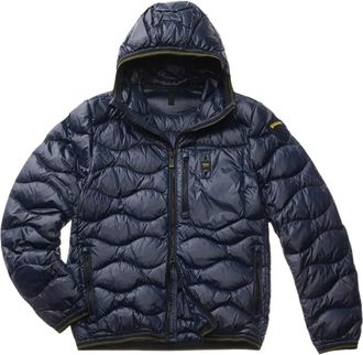 Blauer Nylon Wave Puffer Jacket - Dames - Winterjassen - Blauw - 3XL - Nylon - Jassen