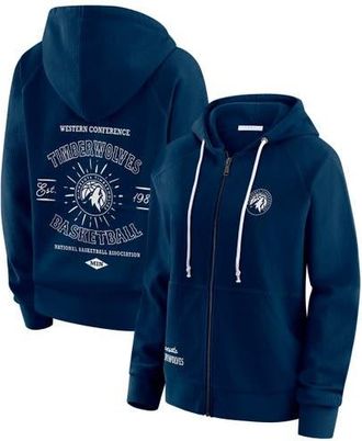 WEAR by Erin Andrews Womens WEAR by Erin Andrews Navy Minnesota Timberwolves Vintage Full-Zip Raglan Hoodie at Nordstrom, Size Medium