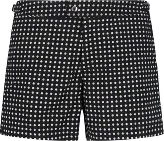 Tom Ford Beachwear, male, Black, Size: S Mid Dot Print Nylon Swim Short