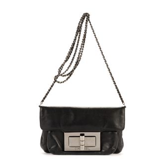 Chanel Pre-owned Womens Giant Lock Reissue Mademoiselle Flap Shoulder Bag - Black - One Size