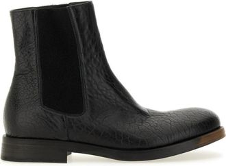 Uma Wang Chelsea boots van gestructureerd leer - Heren - Chelseaboots - Zwart - 40 EU - Leer - Schoenen