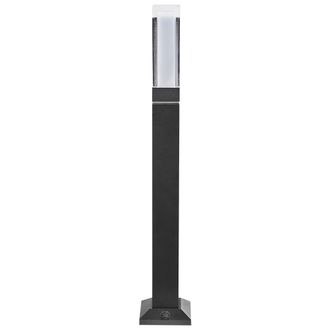 Beliani L&aacute;mpara De Bolardo De Jard&iacute;n Farolas Para Sendero Exterior Moderno 60 Cm Aluminio Led Negro Awuna