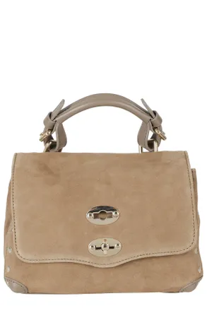 Zanellato Structured Cashmere Leather Postina Handbag With Twist-Lock Closure