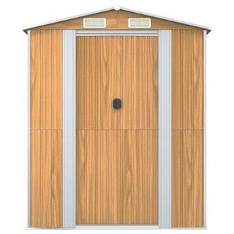 Berkfield Home Garden Shed Light Brown 192x108x223 cm Galvanised Steel | Size: 192 x 108 x 223 cm