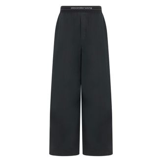 Alexander Wang Alexander Wang, Wide Trousers, female, Black, Size: S Loose Cotton Pants