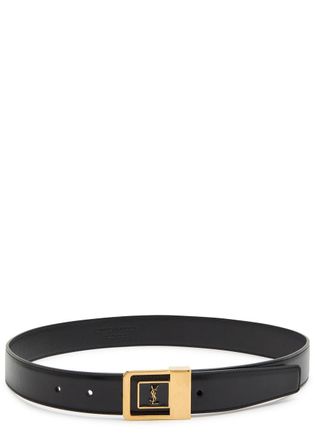 Saint Laurent Logo-engraved Leather Belt - Black - 90 (UK14/ L)