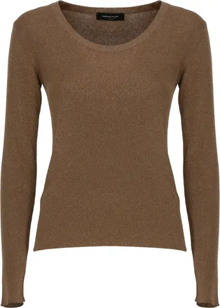 Fabiana Filippi Brown Lurex Long Sleeve Sweater