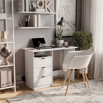 Vicco Escritorio Meiko, Blanco, 105 X 50 Cm Con Cajones, Vicco