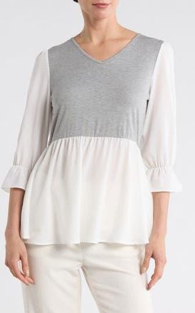 Patrizia Luca Twofer Top in Grey at Nordstrom Rack, Size X-Small