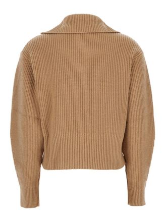 Max Mara Womens Beige Wool And Cashmere Blend Turtleneck Sweater Tops Top