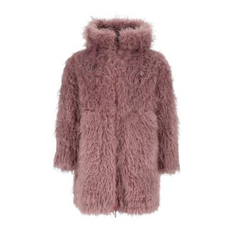 DIEGO M Cappotto Reversibile in Finta Mongolia - - Jackets - Donna - Viola - S