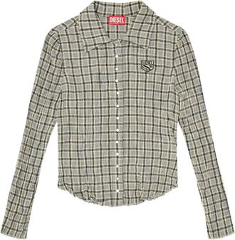 Diesel Ruitjeshemd met seersucker-effect - Dames - Overhemden - Veelkleurig - 2XS - Katoen - Overhemden