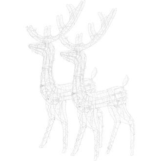 vidaXL Adorno De Renos De Navidad Acr&iacute;lico 2 Uds Blanco Fr&iacute;o 120 Cm Vidaxl