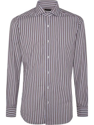 Barba Gestreept overhemd - Bruin