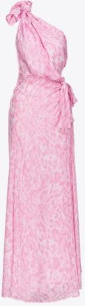 Pinko Lugana ST Macchia Acquarellata - Dames - Maxi kleedjes - Roze - XS - Kleedjes