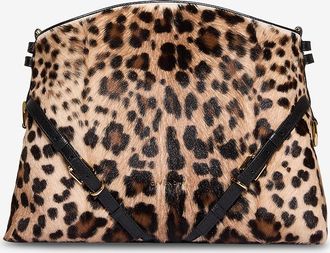 Givenchy Trapez-Handtasche aus Kalbsfell mit Animalprint Voyou