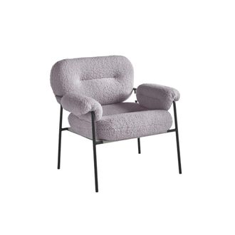 MondoViro Sill&oacute;n de tejido boucl&eacute; gris 80x79 cm 75h