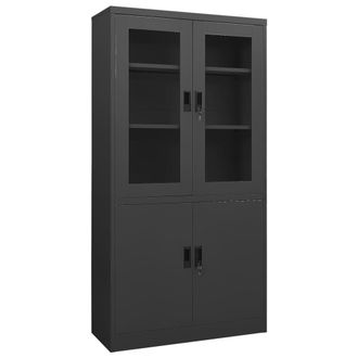 Berkfield Home Office Cabinet Anthracite 90x40x180 cm Steel in Black | Size: 90 x 40 x 180 cm