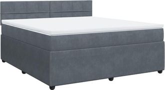 vidaXL Vidaxl - Cama Box Spring Con Colch&oacute;n Terciopelo Gris Oscuro 180x200 Cm