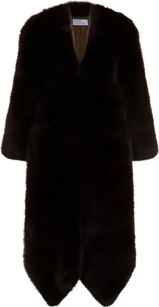 Giuseppe Di Morabito Jassen, Dames, Bruin, XS, Polyester, Lange jas van imitatiebont