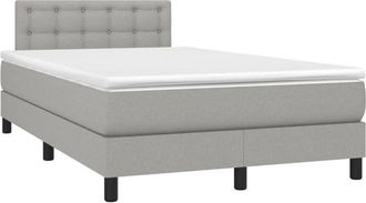 vidaXL Vidaxl - Cama Box Spring Con Colch&oacute;n Tela Gris Claro 120x190 Cm
