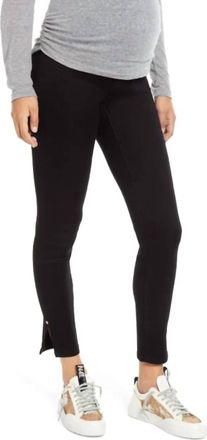 1822 Denim Butter Ankle Slit Maternity Jeans In Black